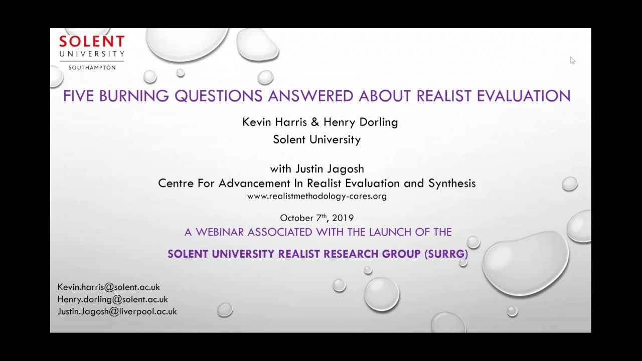 Five Burning Questions Answered About Realist Evaluation