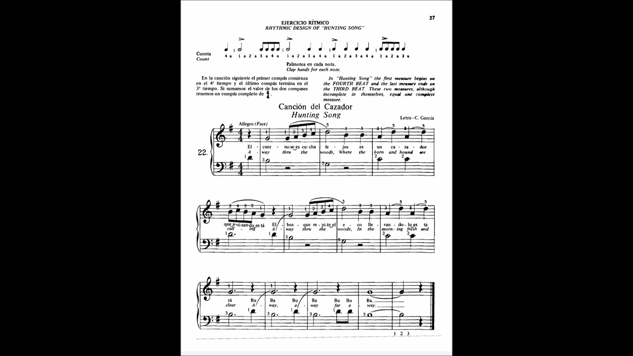 MICHAEL AARON Curso para piano 1 - 22. Canción del Cazador