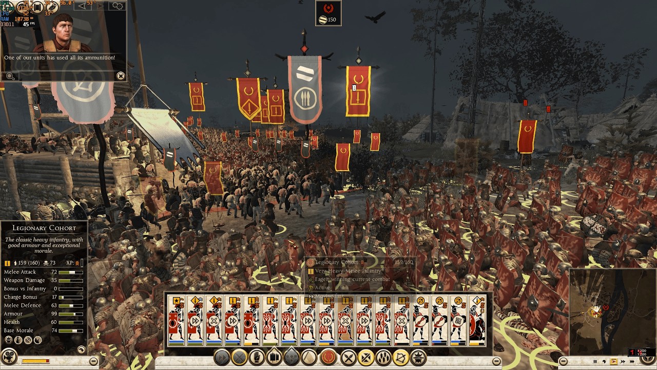 Rome 2 Can Octavian Capture Barbarian Settlement ?? Dark Night Foggy Weather How many Dead ??
