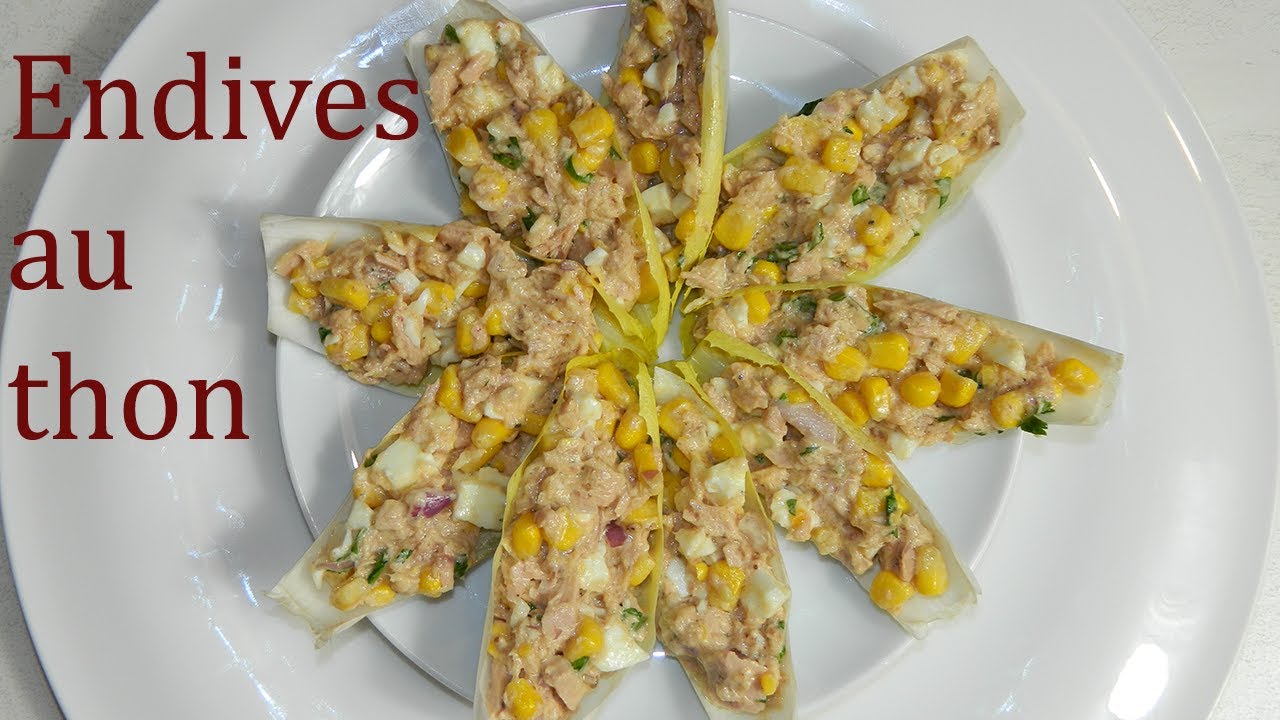 #endivesauthon  Feuilles d'endives au thon (mange main)  #84 / Endive leaves with tuna eaten by hand