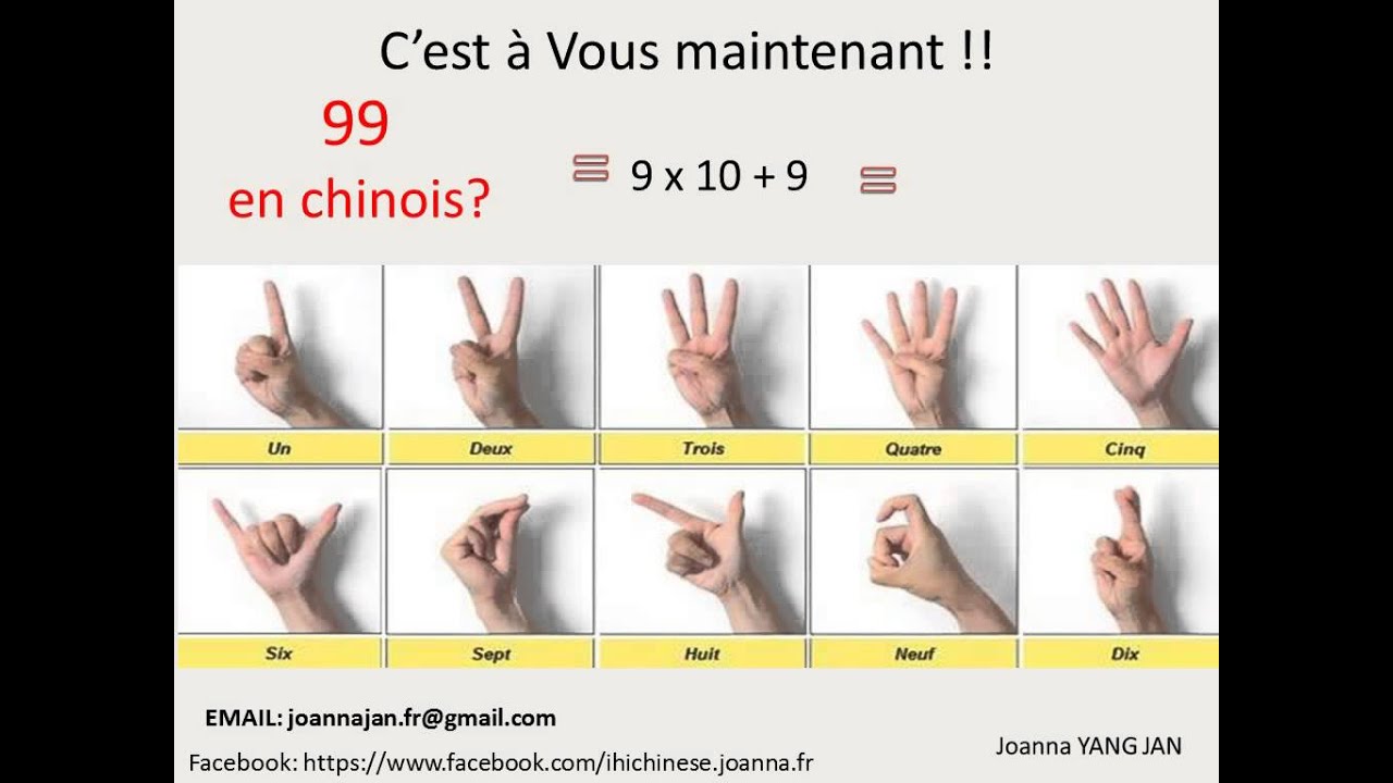 Apprendre à compter en chinois de 0 à 99