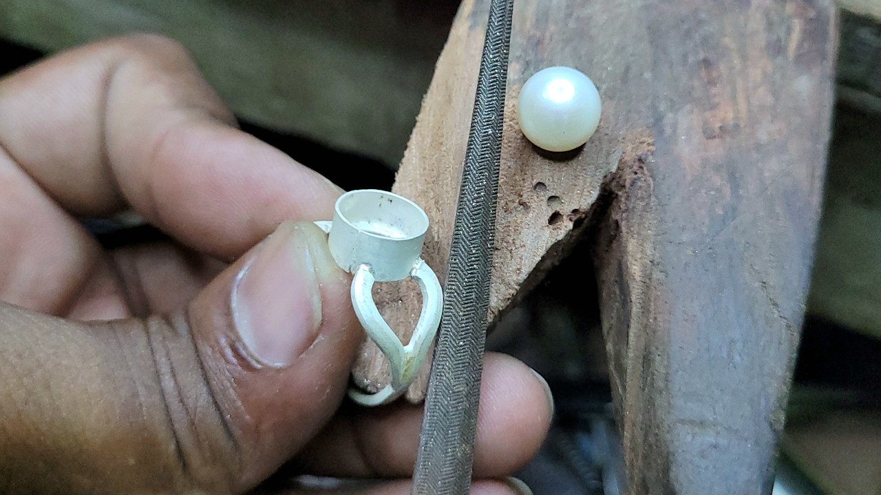 Mukta silver ring making 2025 ! How to make mukta silver ring 
