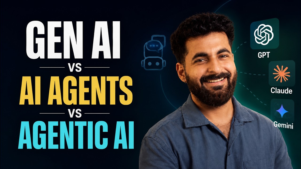 GEN AI 🆚 AI AGENTS 🆚 AGENTIC AI