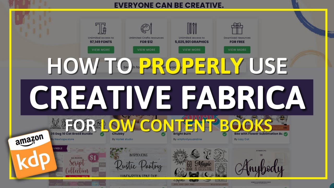 Как ПРАВИЛЬНО использовать Creative Fabrica для публикации книг с низким содержанием KDP