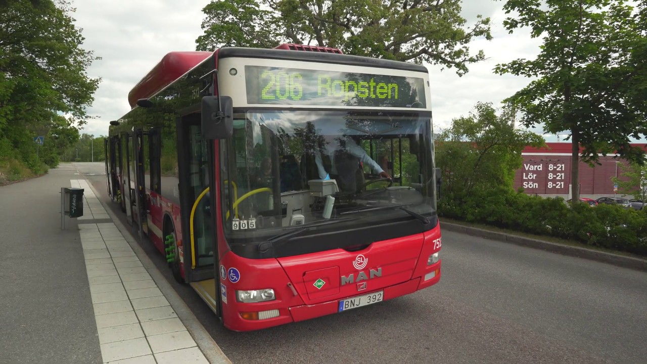 Sweden, Stockholm, bus 206 ride from Gångsätra gård to Ropsten