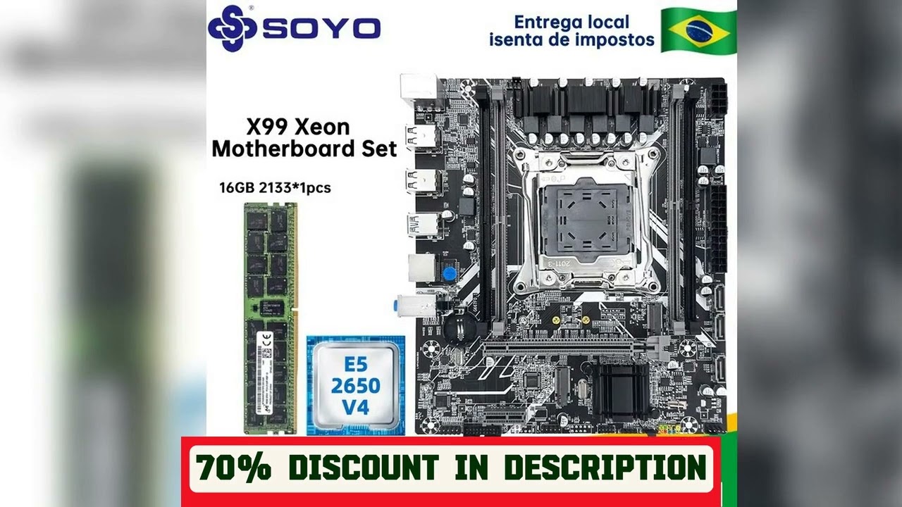 A must-have product #SOYO X99 Motherboard Set Kit With LGA2011-3 Xeon E5 2650 V4 CPU DDR4 16GB (1*