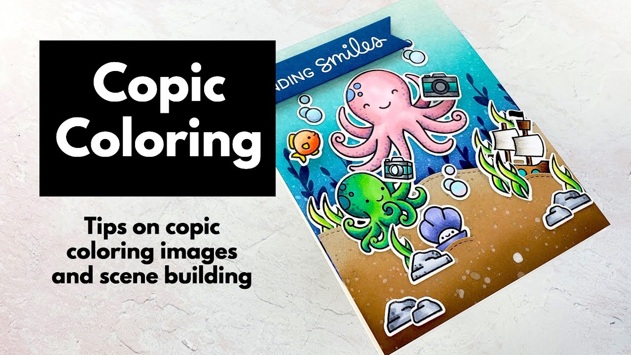 Copic Coloring Underwater Scene | Lawn Fawn