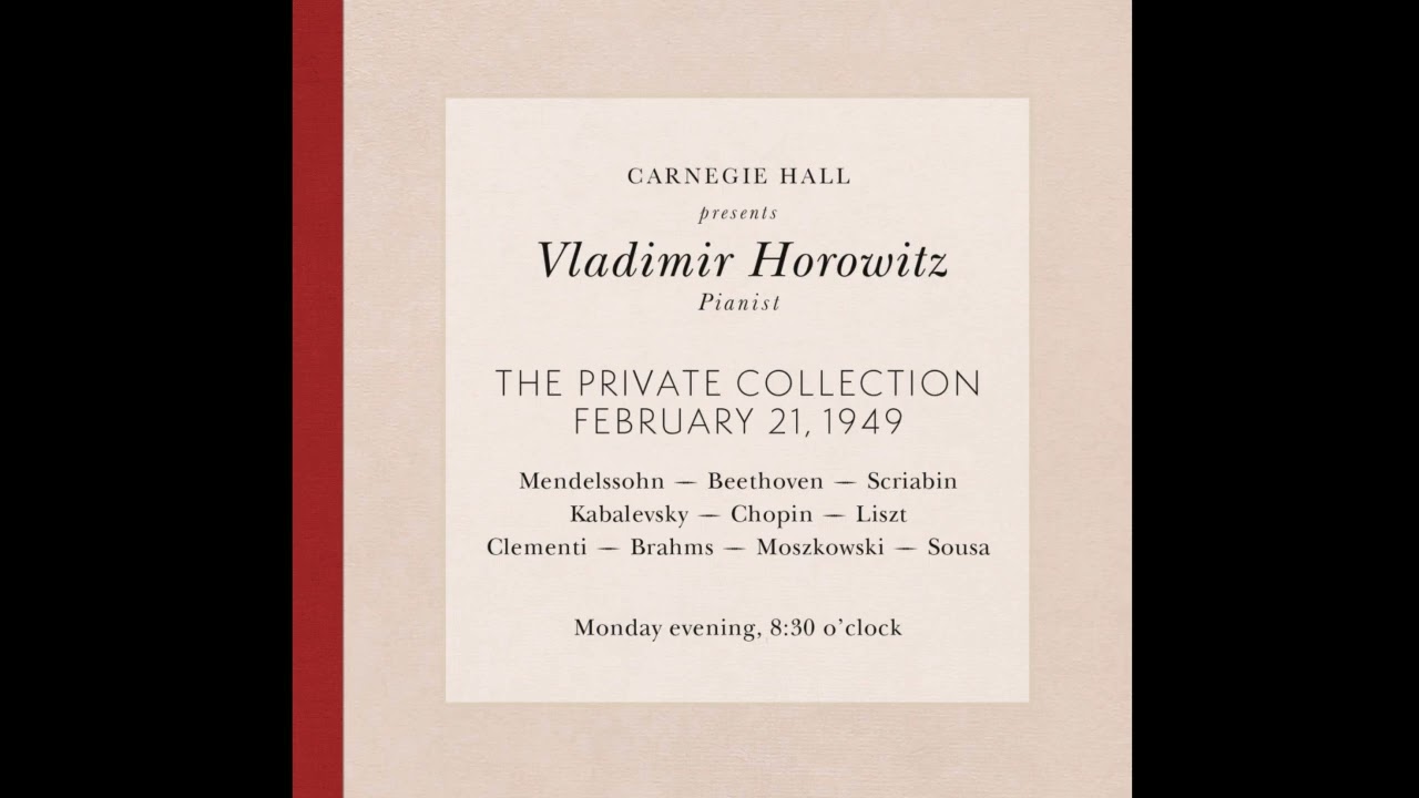 Vladimir Horowitz: Mendelssohn Songs Without Words, Op. 85 No. 4 'Elegy. Elegie' (1949.2.21)