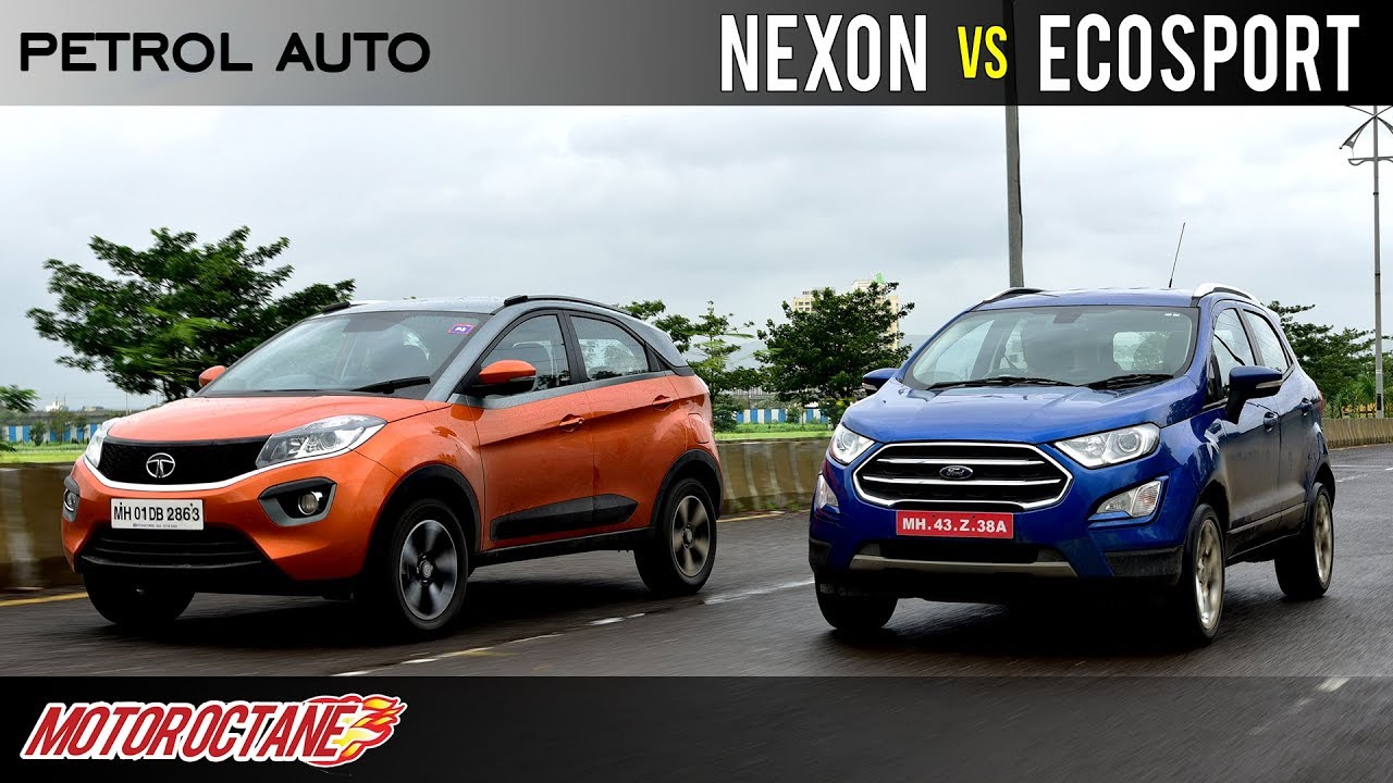 Tata Nexon Petrol AMT vs Ford Ecosport Auto Comparison | Hindi | MotorOctane