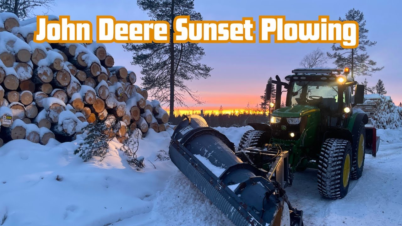 Plowing Road for Logging Truck in John Deere 6155R Relaxing ASMR
