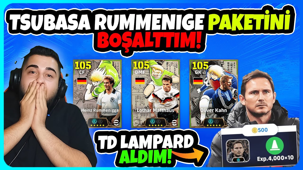 TSUBASA 105 RUMMENIGE PAKETİNİ BOŞALTTIM ve MENAJER LAMPARD PAKETİNİ SATIN ALDIM! eFootball Mobile