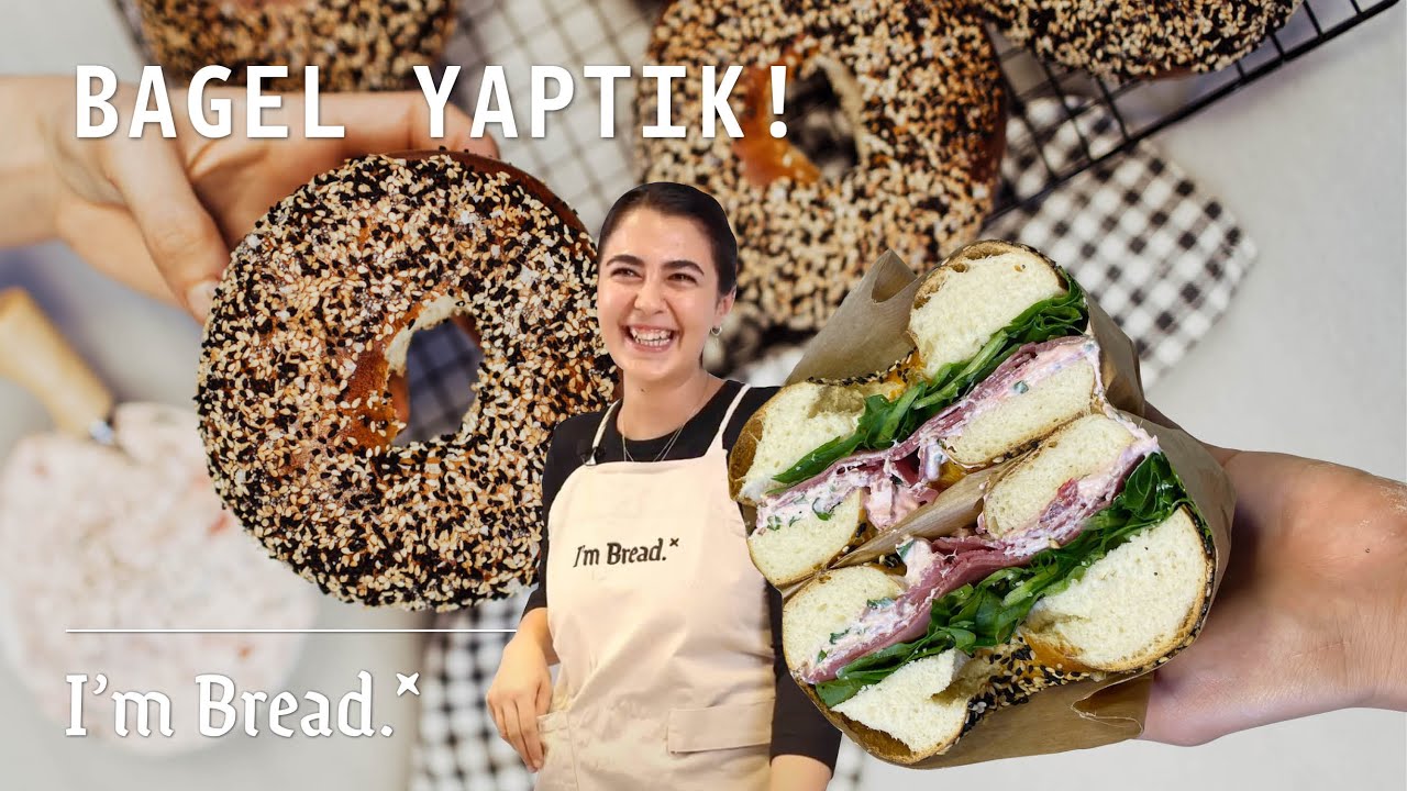 Bagel Tarifi | Karabiberli Rozbifli, Çilekli Labneli, Fesleğenli Bagel Sandviç
