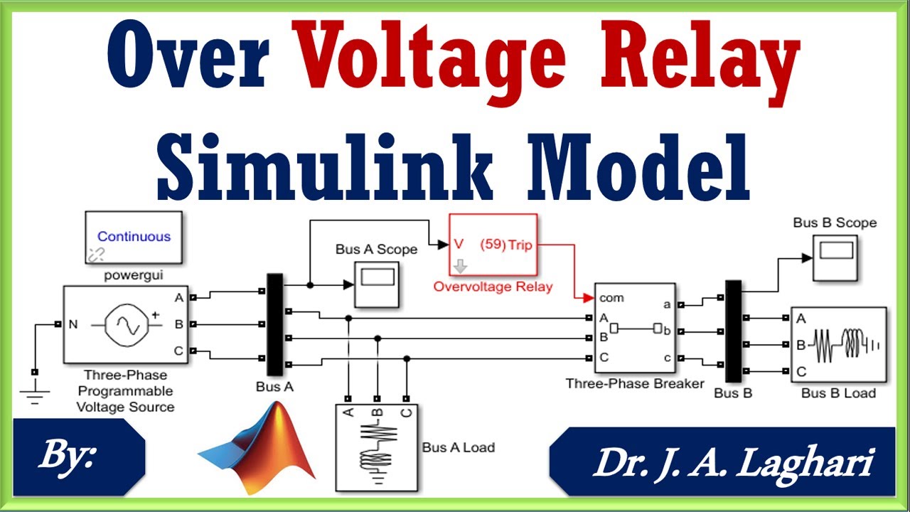 How to Design Over Voltage Relay Model in MATLAB SIMULINK | Dr. J. A. Laghari