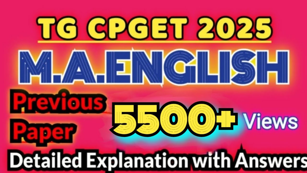 TG CPGET-2025 M.A. ENGLISH entrance exam Previous Year Question Paper: Analysis with answers