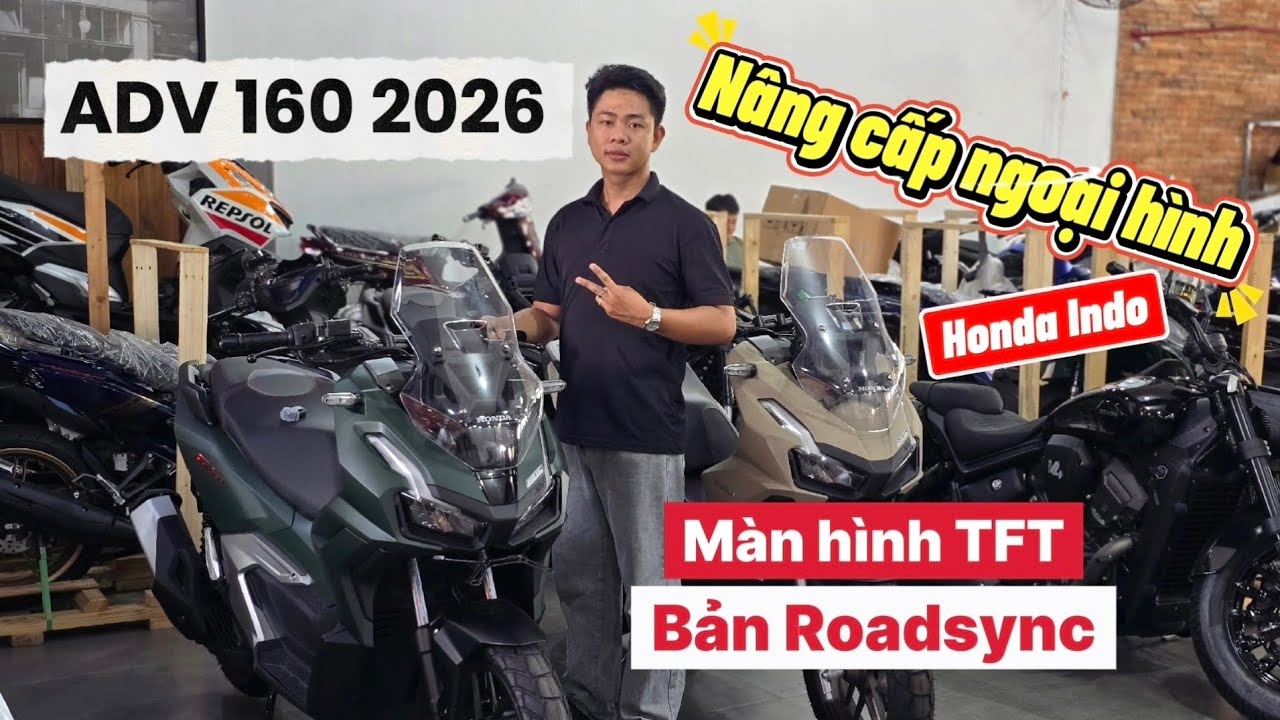 Honda ADV 160 2026 đã có hàng, nâng cấp nhẹ ngoại hình, thêm bản Roadsync với màn hình TFT