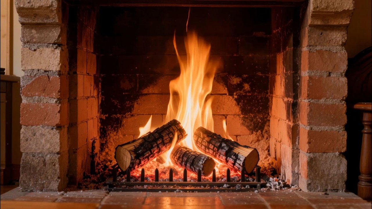 2 Hours Log Fire Fireplace: Cozy Crackling Logs and Warm Glow for Deep Relaxing Sleep