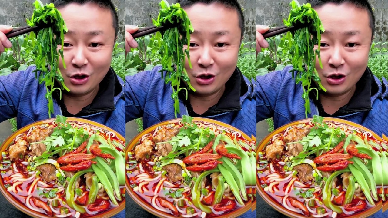 Eating with Axing | Spicy Noodles Eating Show Really Delicious Home Cooking