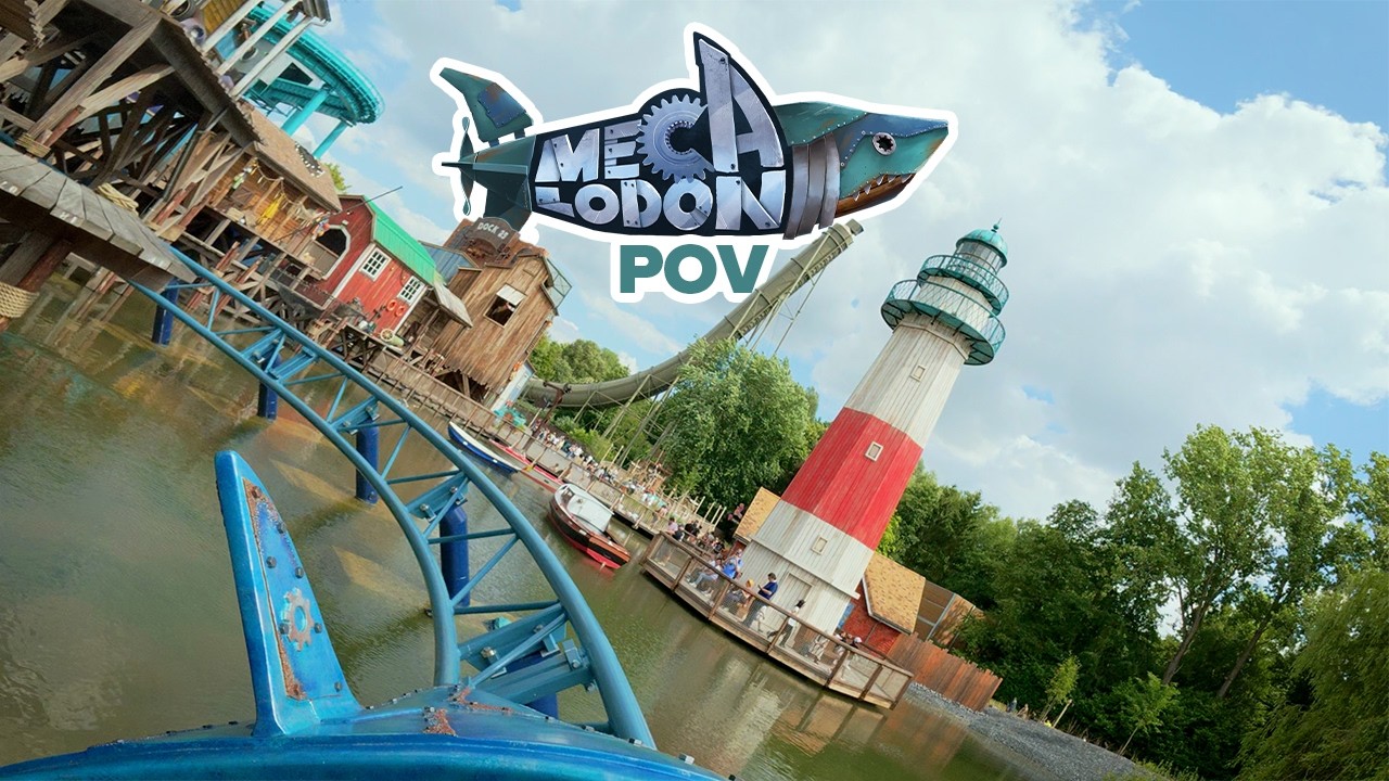 Mecalodon 4K POV - AMAZING family launch coaster at Walibi Belgium!