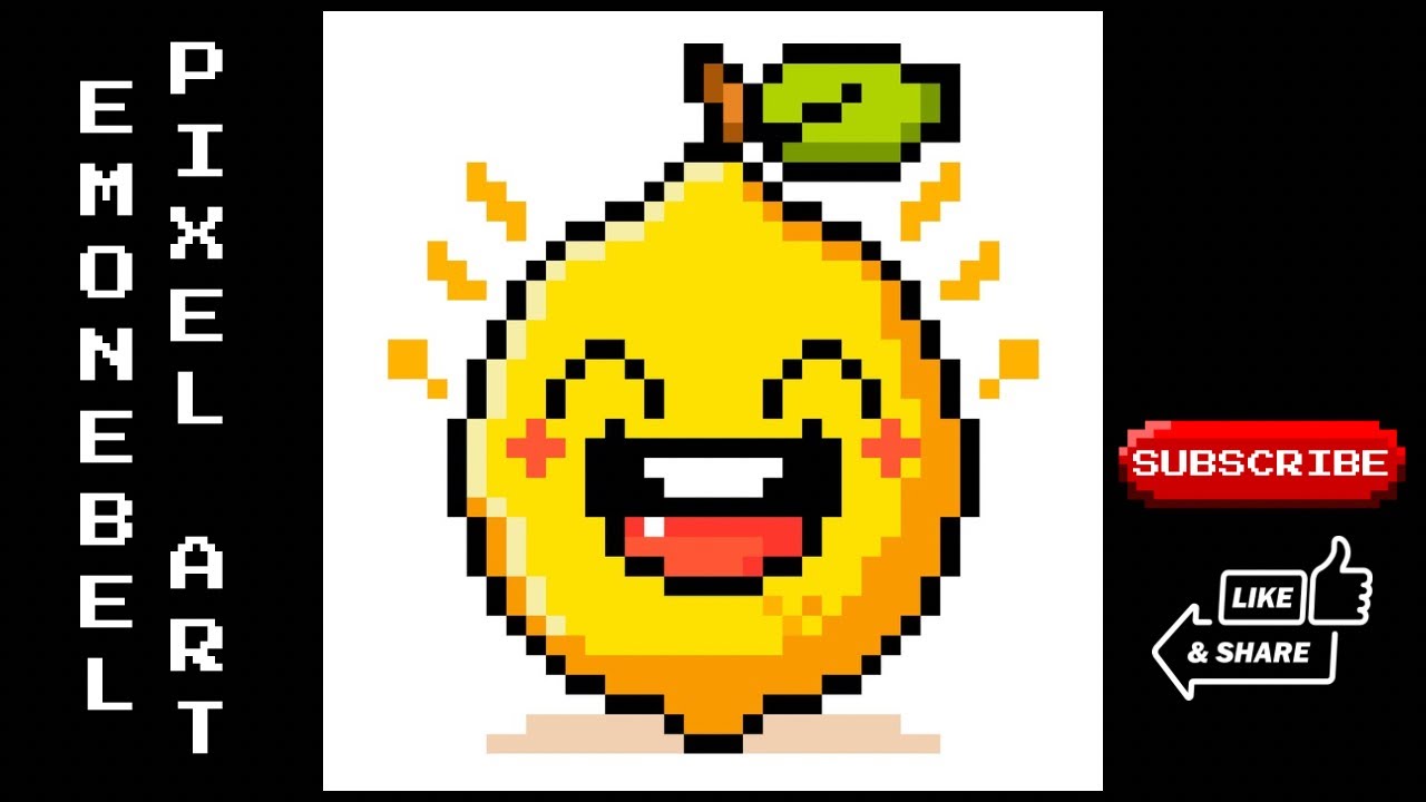 How to Draw Cute Lemon Pixel Art Step by Step | emonebe