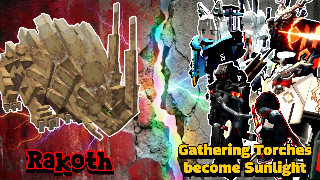 Rakoth VS Gathering Torches Become Sunlight | Minecraft |Mobs Battle