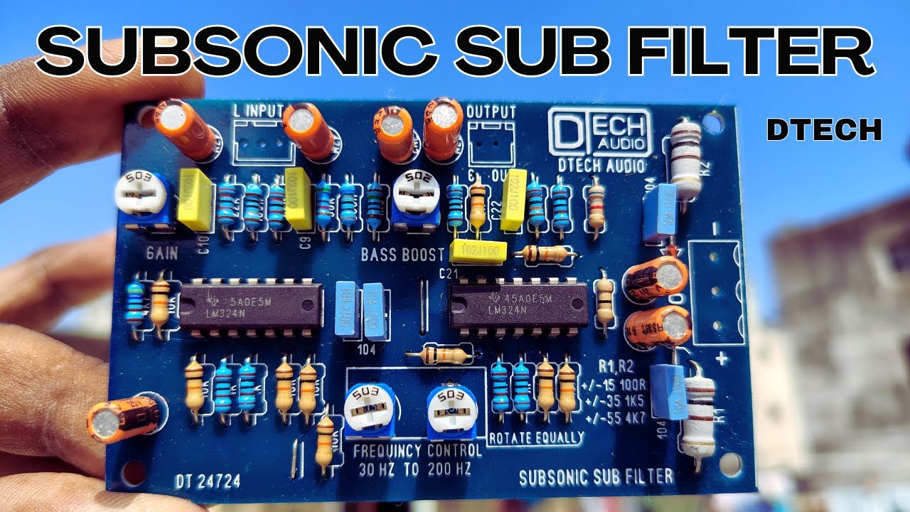 #dtech | #subsonic #subfilter | 20 to 40 VDC | #LM324N | Bass Boost | #gain #gksinfotech