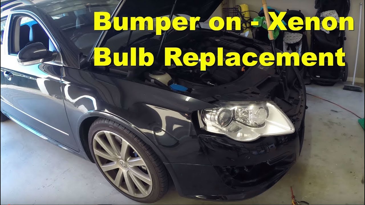 Замена ксеноновых ламп в фарах Volkswagen Passat 3C R36 — БАМПЕР ВКЛЮЧЕН!