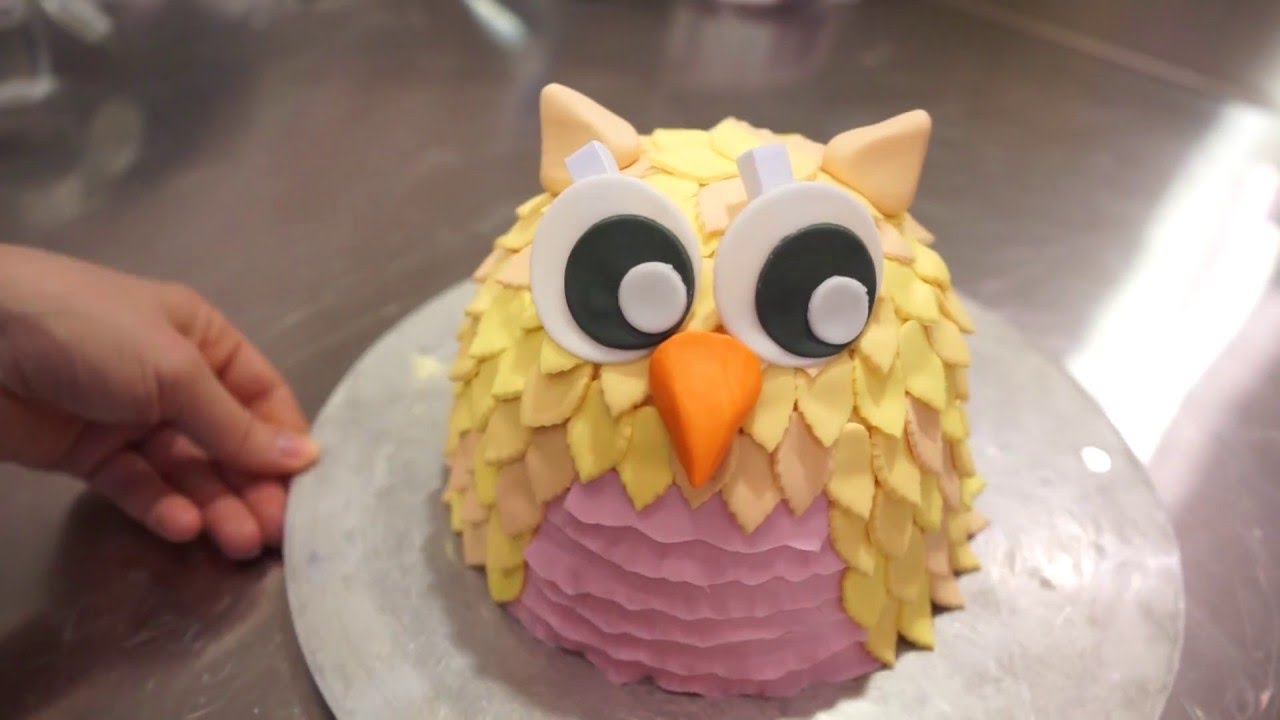 easy fondant owl cake tutorial - how to make an owl cake - Gcf