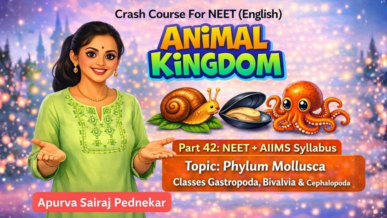Classes Gastropoda, Bivalvia & Cephalopoda  | Phylum Mollusca | Animal Kingdom: | NEET | Part: 42