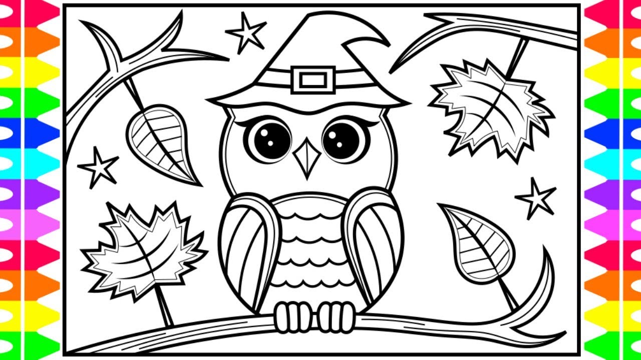 HOW TO DRAW AN OWL FOR KIDS 🍁⭐️🦉Owl Drawing and Coloring Page for Kids