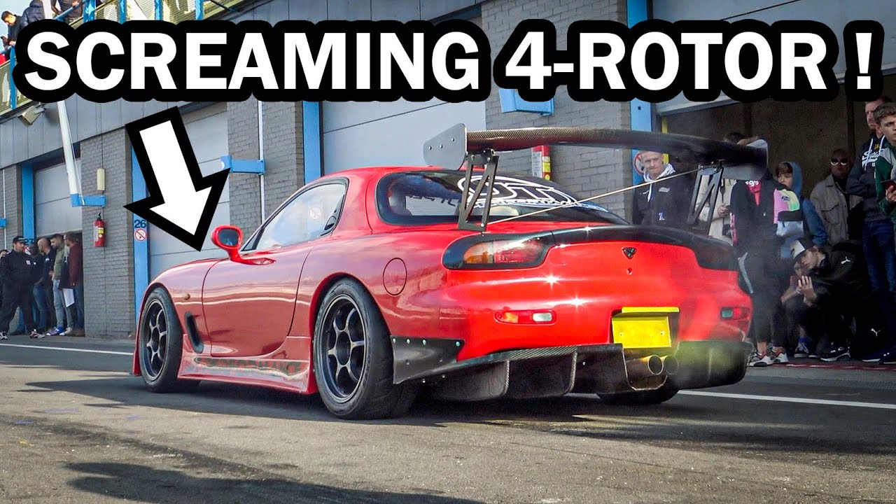 Amazing 4-rotor Mazda FD RX-7 (26B 4-rotor wankel sound) LOUD!