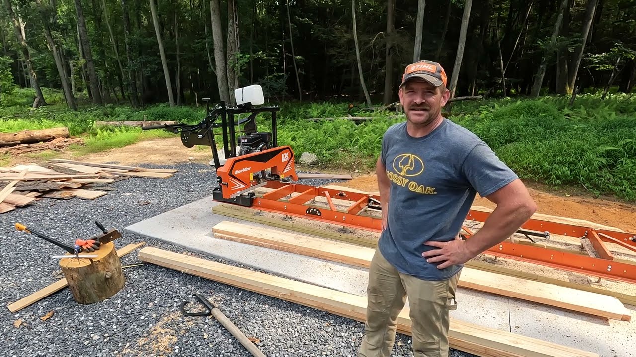 Milling lumber on the LX55 Woodmizer.