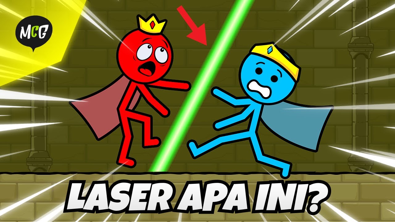 Stickman Air dan Api Akan Mengalahkan Laser Itu! - Red and Blue Stickman : Animation Parkour