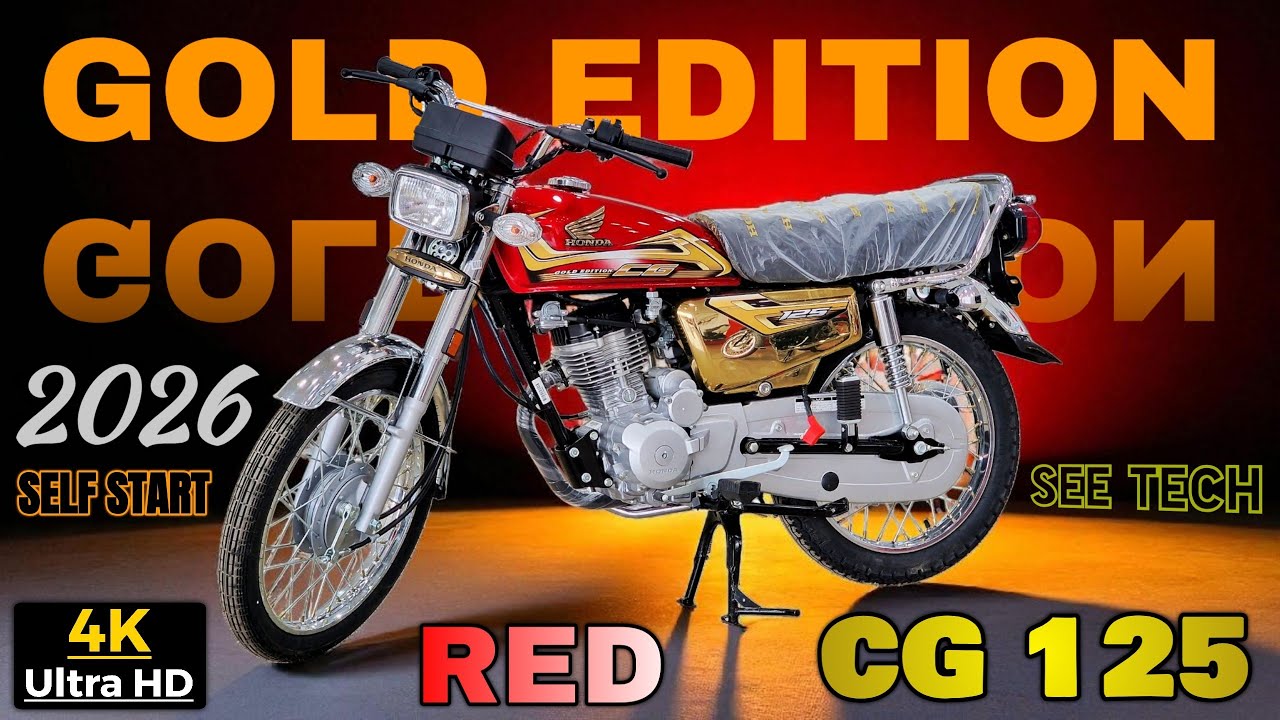 Honda CG 125 Gold Edition🥇 2026 Model Red Detailed Walk Around In 4K Ultra HD