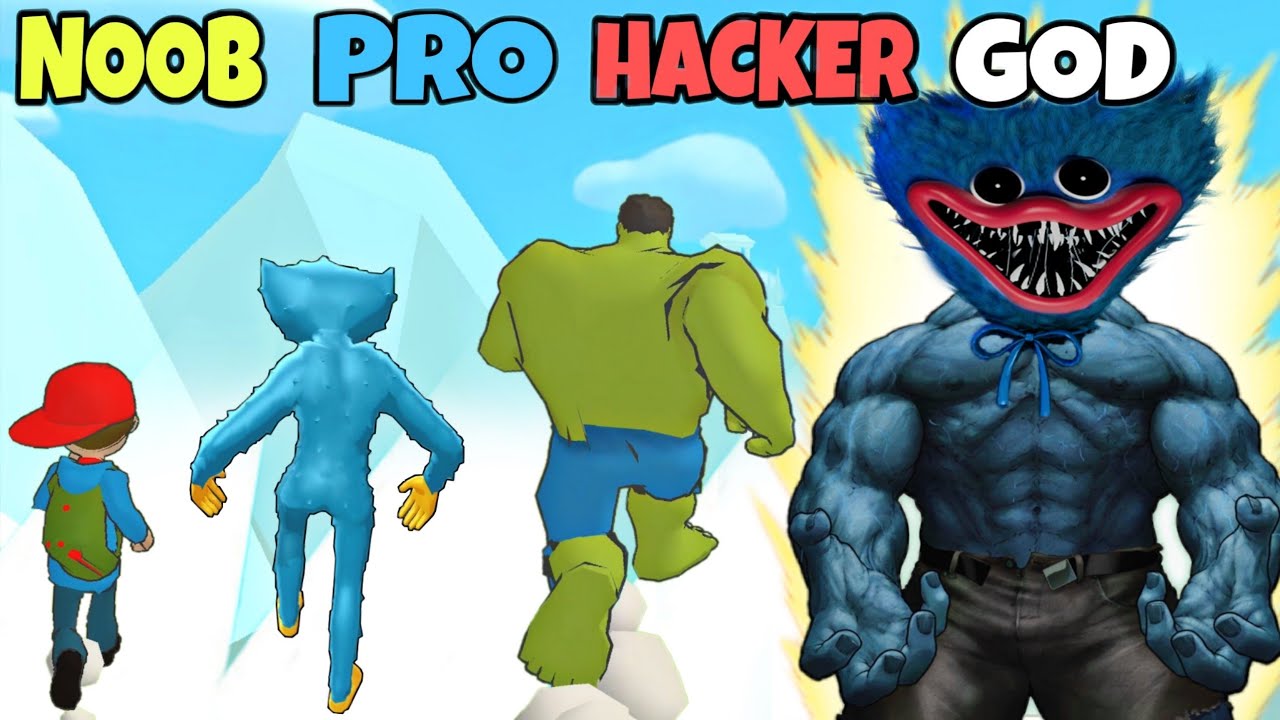 NOOB vs PRO vs HACKER vs GOD in Poppy Run:Huggy Evolution