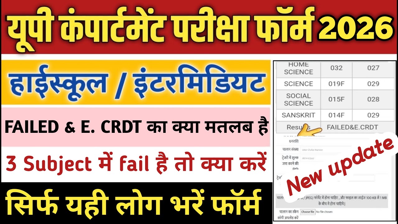 Up board FAILED & E.CRDT KYA HAI | up board compartment exam 2026