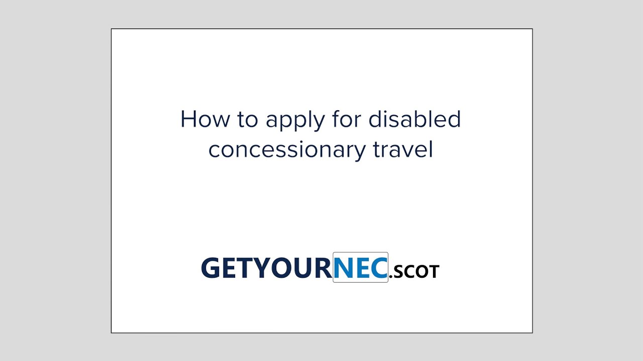 How to apply for disabled concessionary travel