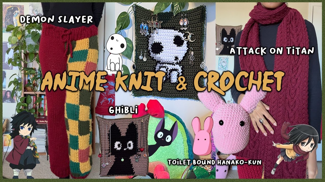 Anime Knit & Crochet | Demon Slayer, Attack on Titan, Ghibli, Toilet Bound Hanako-Kun