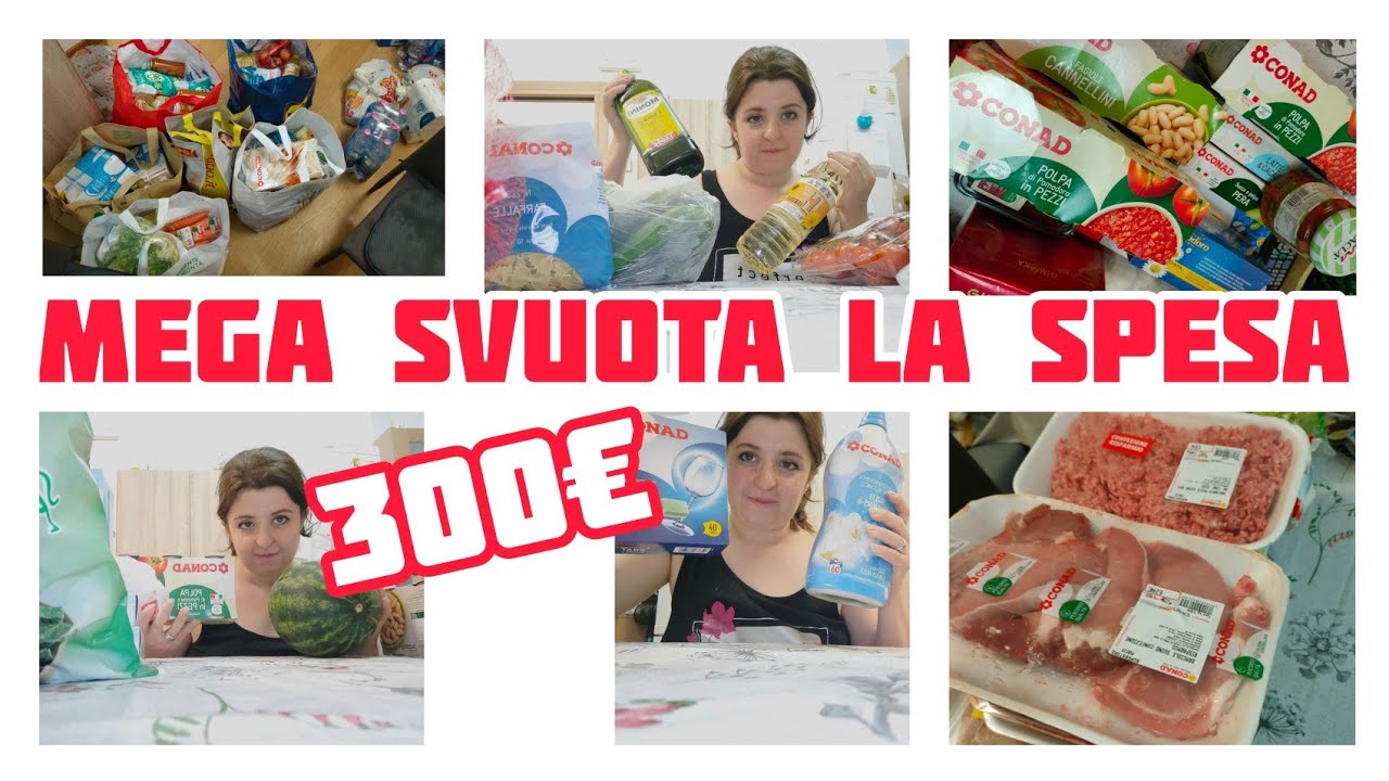MEGA SVUOTA LA SPESA AL CONAD•300€• Spesa famigliare x sei persone•Menu TRIsettimanale•SPESA XXXL