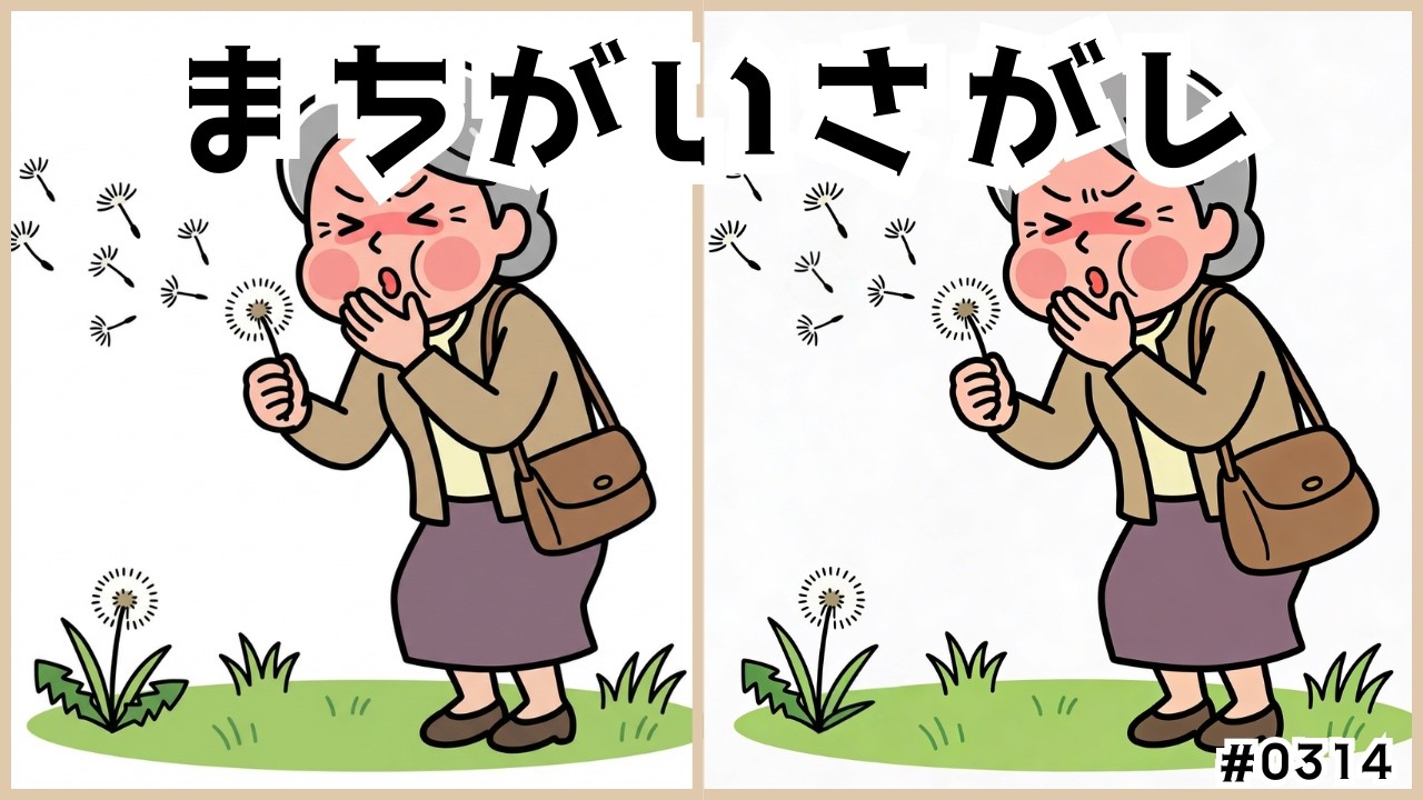 【まちがいさがし】たった3問なのに…最後の1つが見つからない！のんびり脳トレ