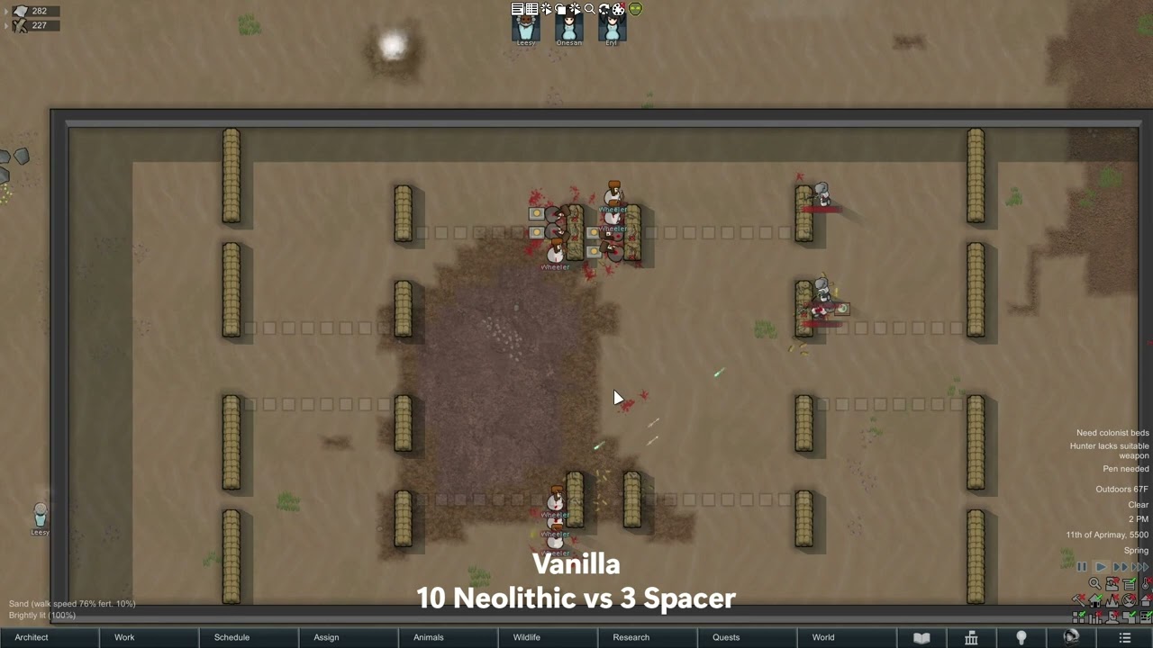 Rimworld - Vanilla vs Combat Extended Tests