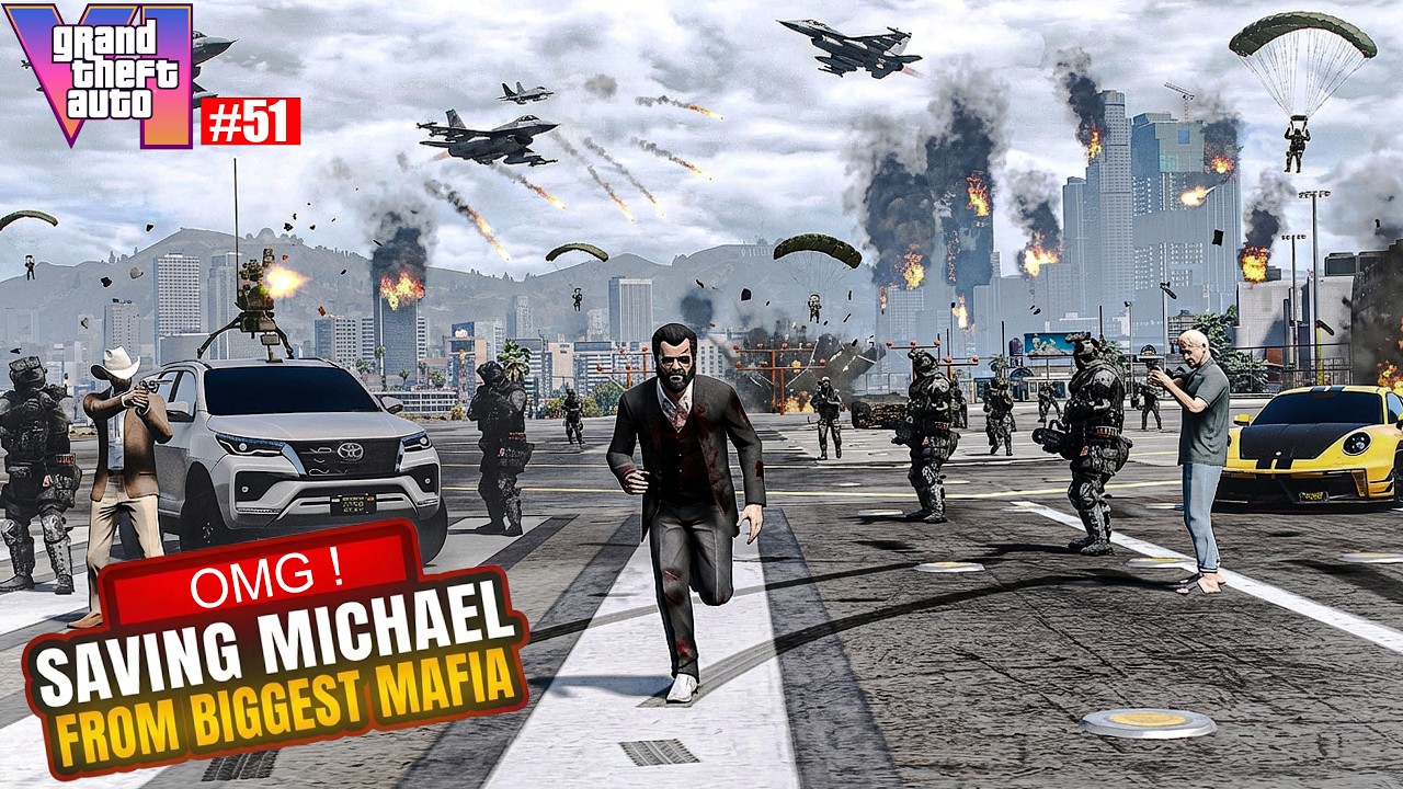 SAVING PRESIDENT MICHAEL FROM THE BIGGEST MAFIA I GTA V GAMEPLAY #51 I GTA 5