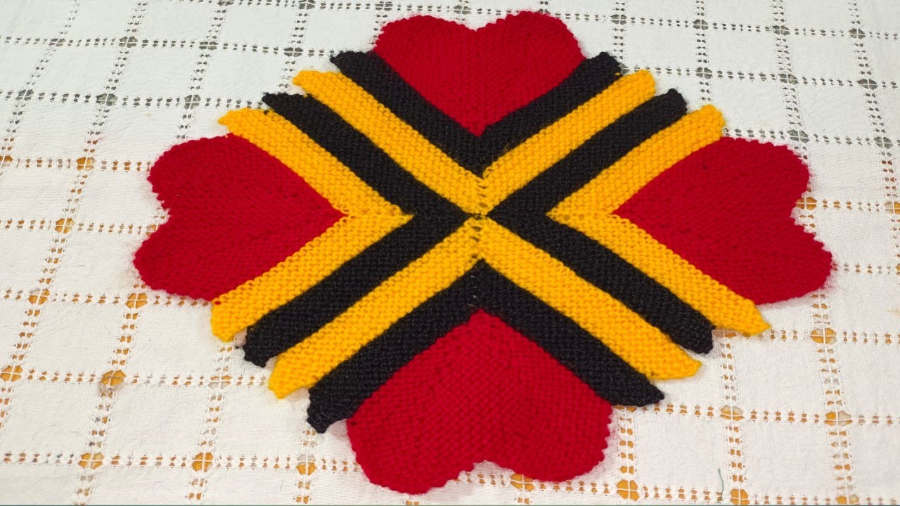 तीन रंगो से बनाए ❤️दिल के आकार का बहोत ही सुंदर पायदान #doormat #tablemat #diy @DIYbysinni