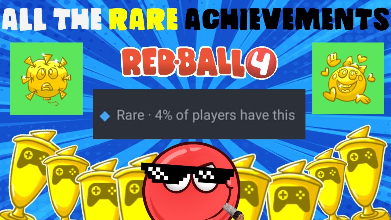 All The RARE  Achievements - Red Ball 4 (English / Portugu&ecirc;s / Espan&otilde;l)