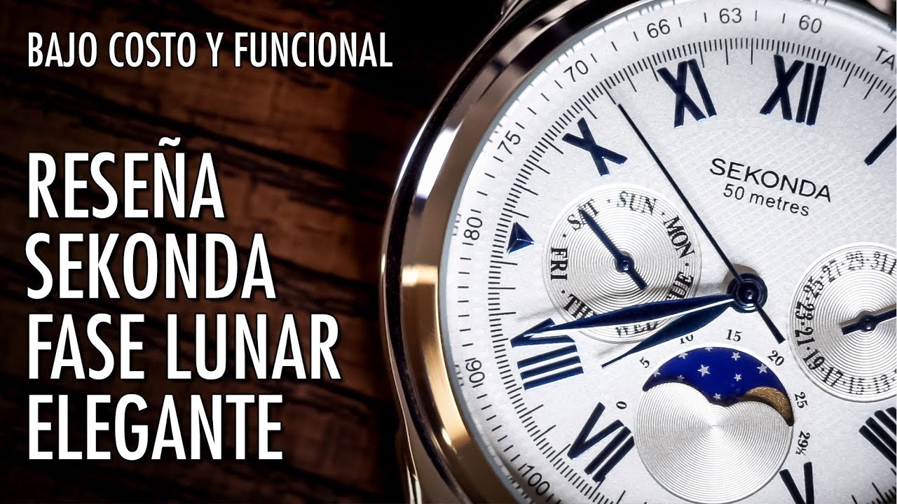 Reseña Sekonda Fase Lunar Reloj de Vestir de Cuarzo en Español