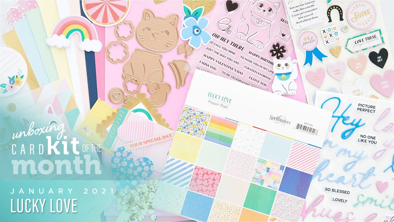 Unboxing - Spellbinders January 2021 Card Kit of the Month - Lucky Love