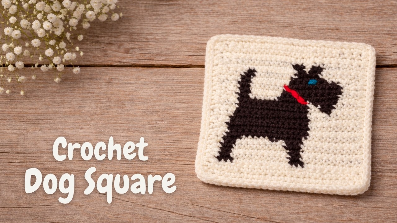 Make This Adorable Dog Granny Square 🐾 Scottish Terrier-Inspired!