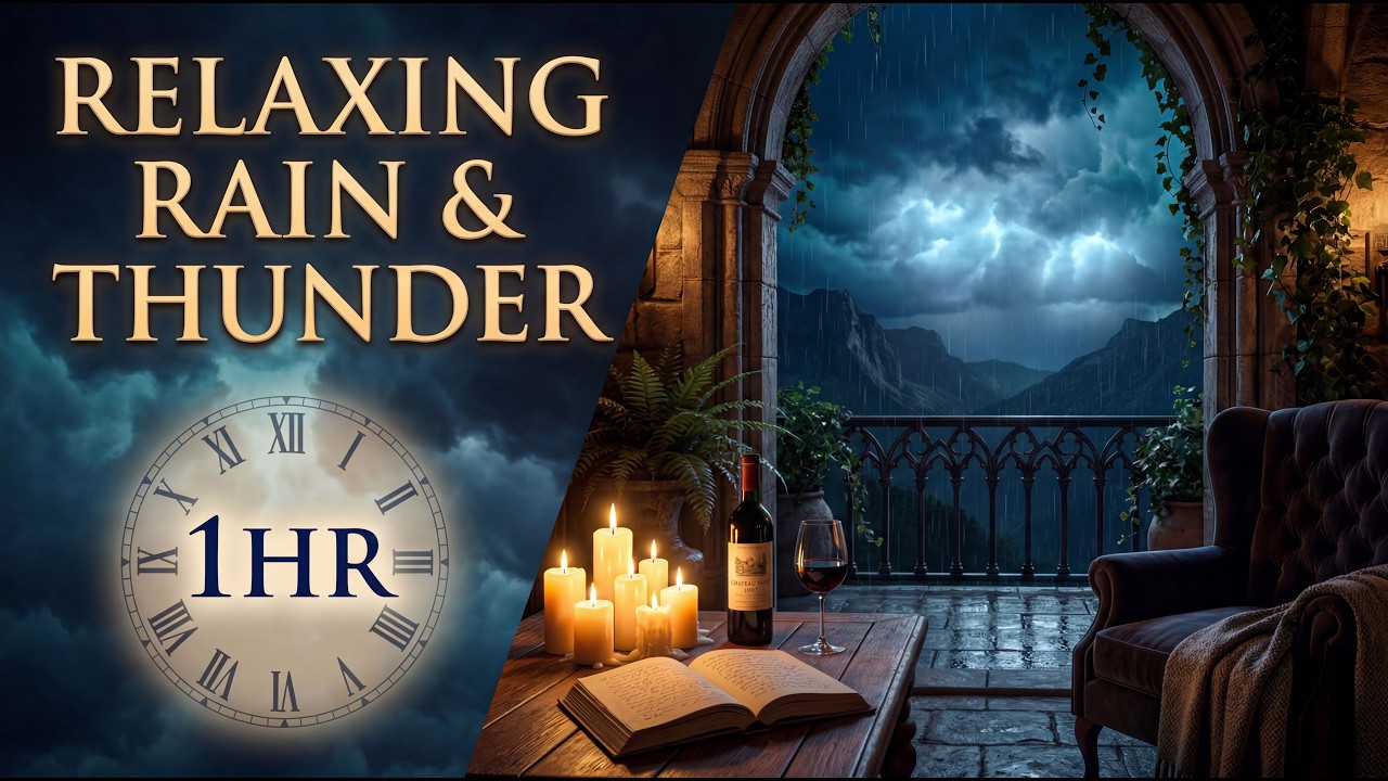 Dramatic Mountain Thunderstorm | Cozy Indoor Sleep Sounds with Dog