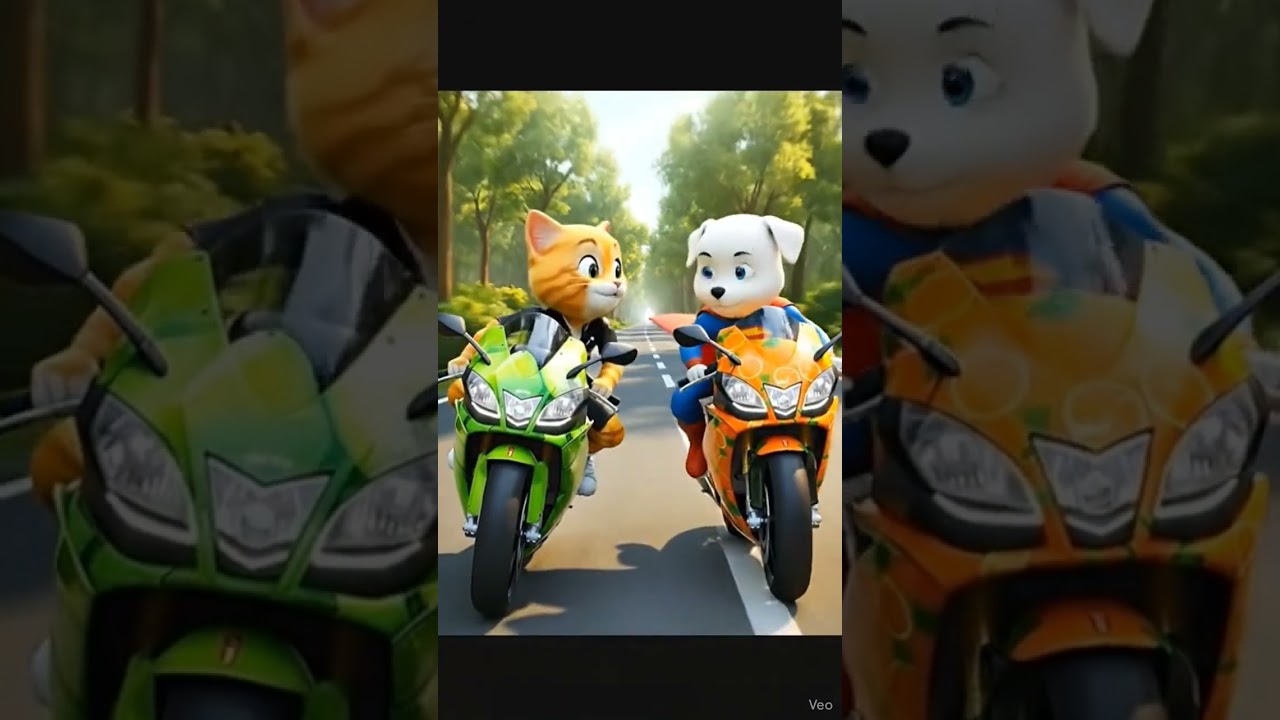 cute cat 😺 driving a bike 🚲 