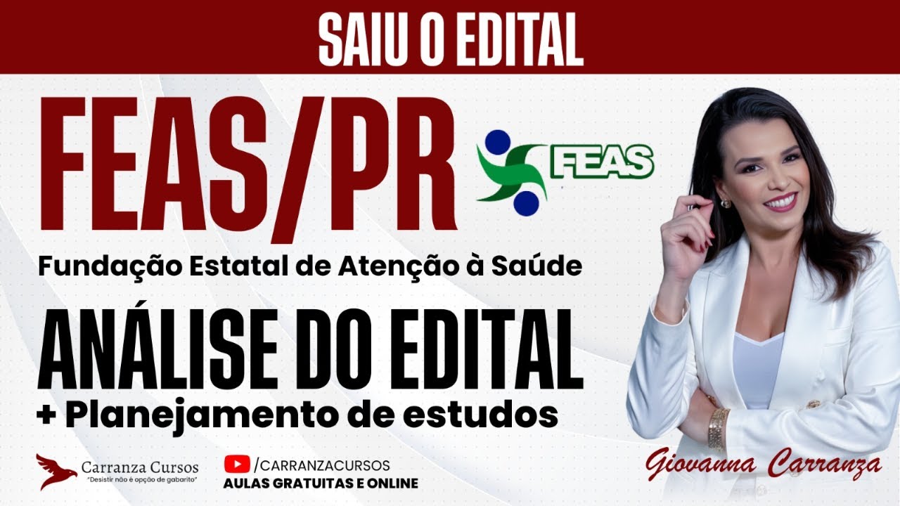 Concurso FEAS-PR – Análise do Edital + Planejamento de Estudos | Aula Teoria Completa