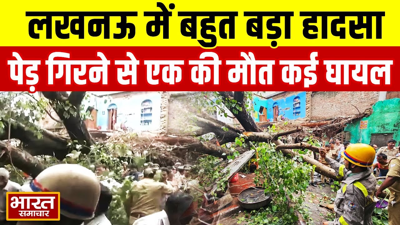 Lucknow में बहुत बड़ा हादसा, पेड़ गिरने से एक की मौत कई घायल! | Accident